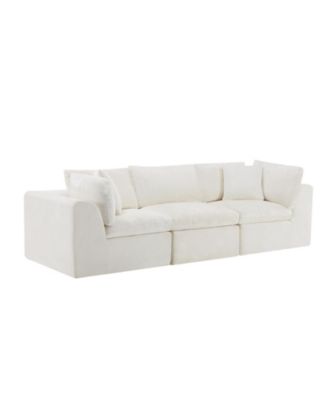 108" Chenille Modular Sofa With Toss Pillows