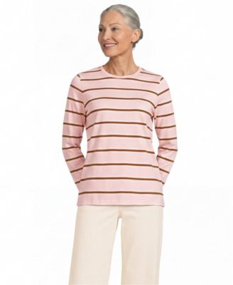 Women's Relaxed Supima Cotton Long Sleeve Crew Neck T-Shirt