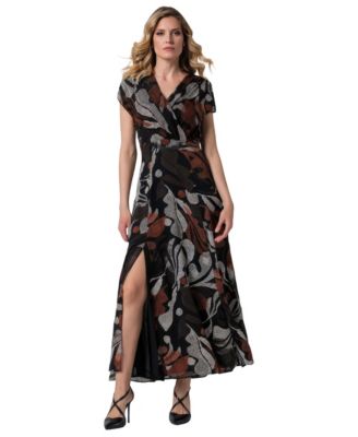 Women's Lola Floral-Print Front Slit Surplice V-Neck Maxi Dress