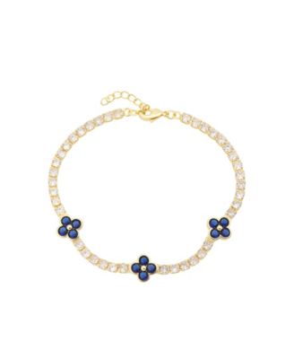 Gold-Tone Cubic Zirconia Adjustable Tennis Bracelet