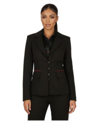Women's 4-Button Tailored Blazer with Back-Waist Tab for Ages 18-36 Months