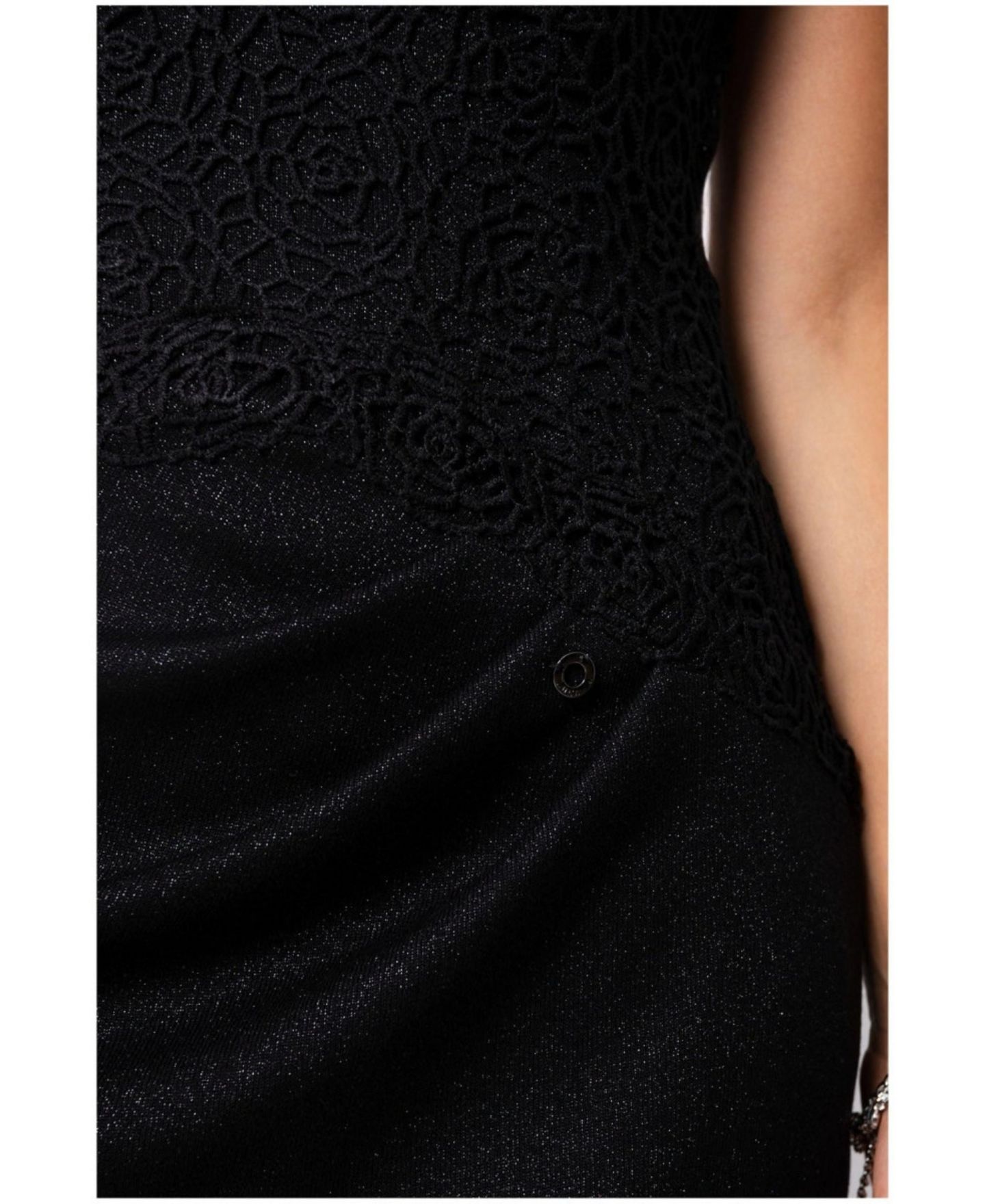 Женское платье Luna Fashion House Jody Short-Sleeve Lace Cocktail, цвет: Чёрный — фото 5
