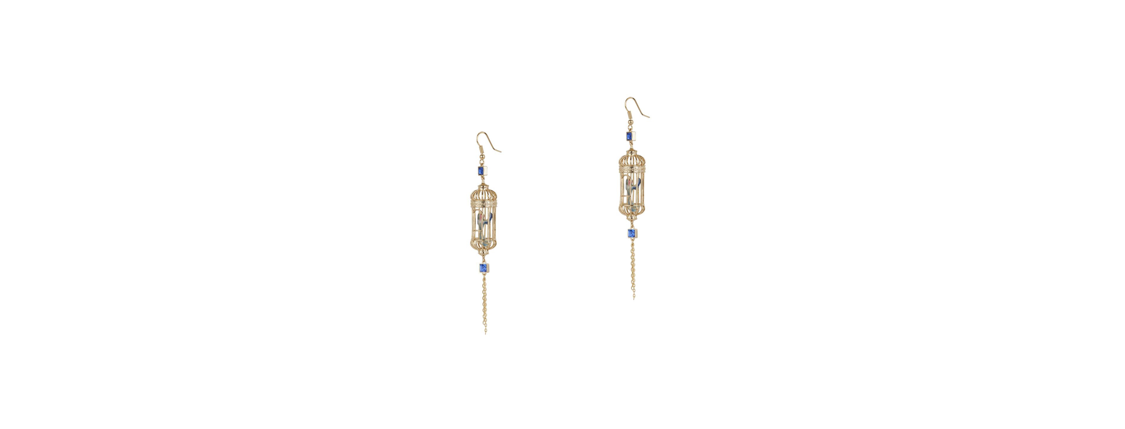 Bill Skinner Studio Crystal Gold-Plated Birdcage Drop Earrings