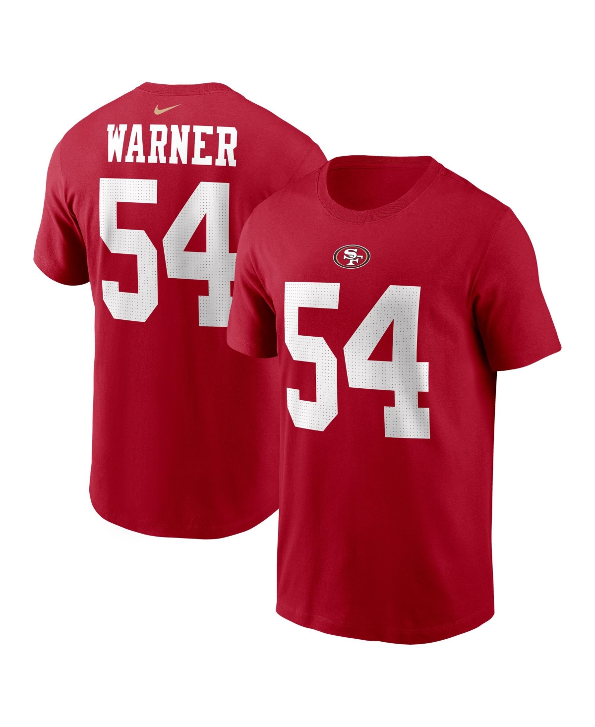 Nike Men's Fred Warner Scarlet San Francisco 49ers Name & Number T-Shirt - Scarlet