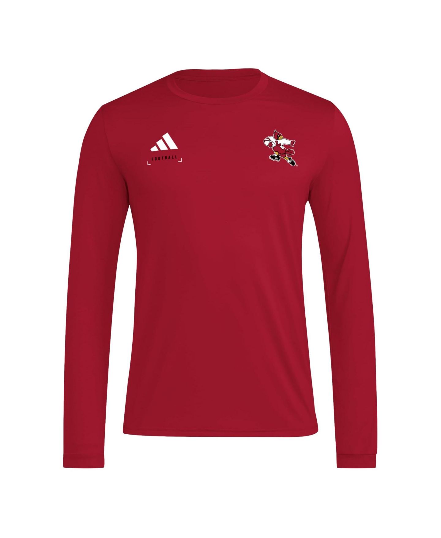 Мужская футболка adidas Red Louisville Cardinals Locker Football Icon Aeroready Pre-Game Long-Sleeve — фото 2
