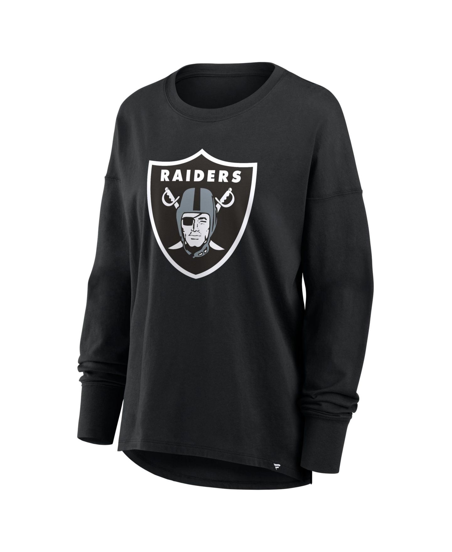 Женская футболка Fanatics Black Las Vegas Raiders Relaxed Hip Essential Long-Sleeve — фото 2
