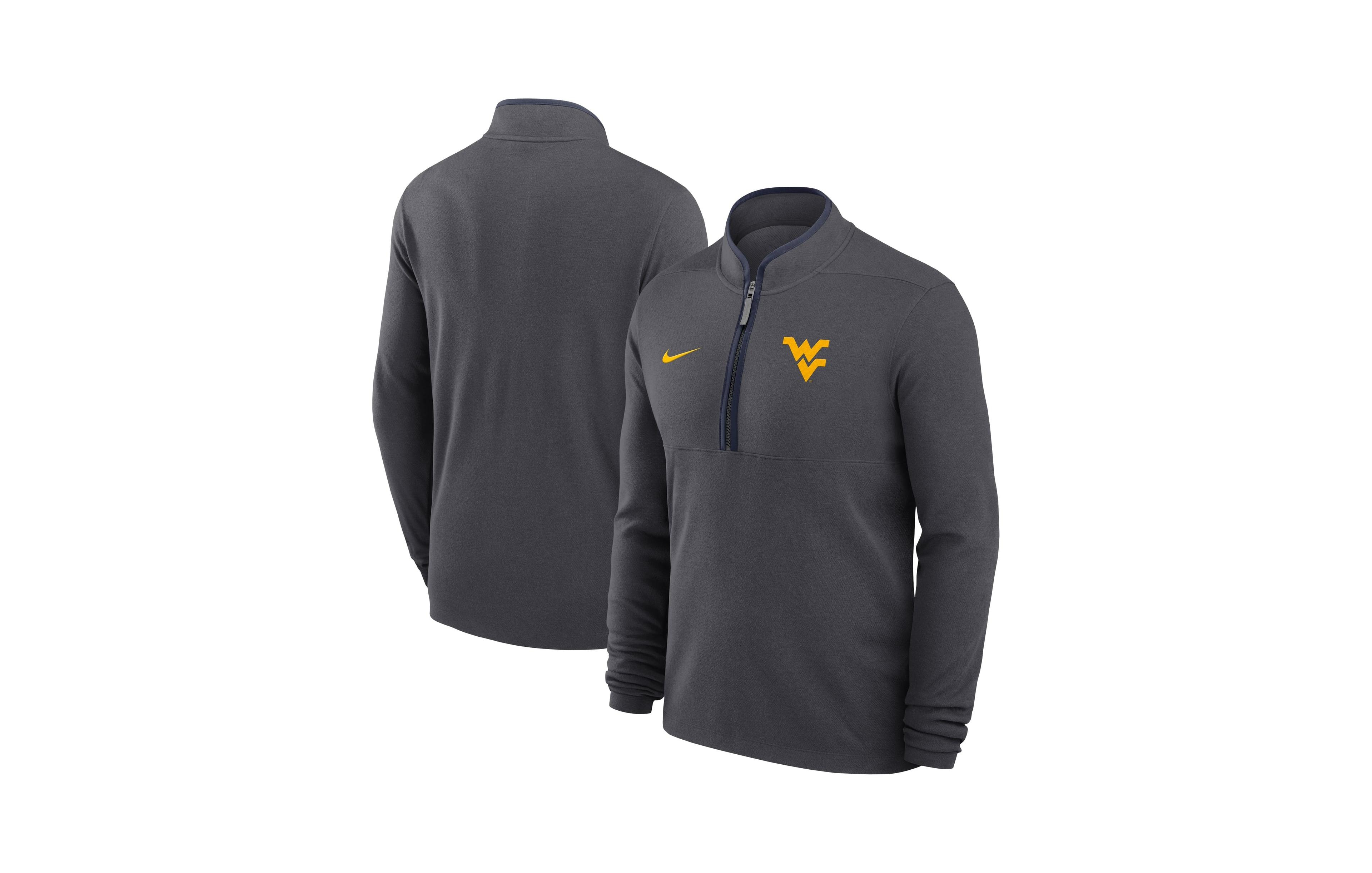 Nike Men's Anthracite West Virginia Mountaineers Courtside Victory Dri-fit Half-Zip Pullover