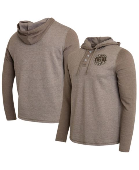 Мужская футболка Darius Rucker Collection By Fanatics Tan/Brown Dallas Cowboys Knit Hooded Henley Long-Sleeve