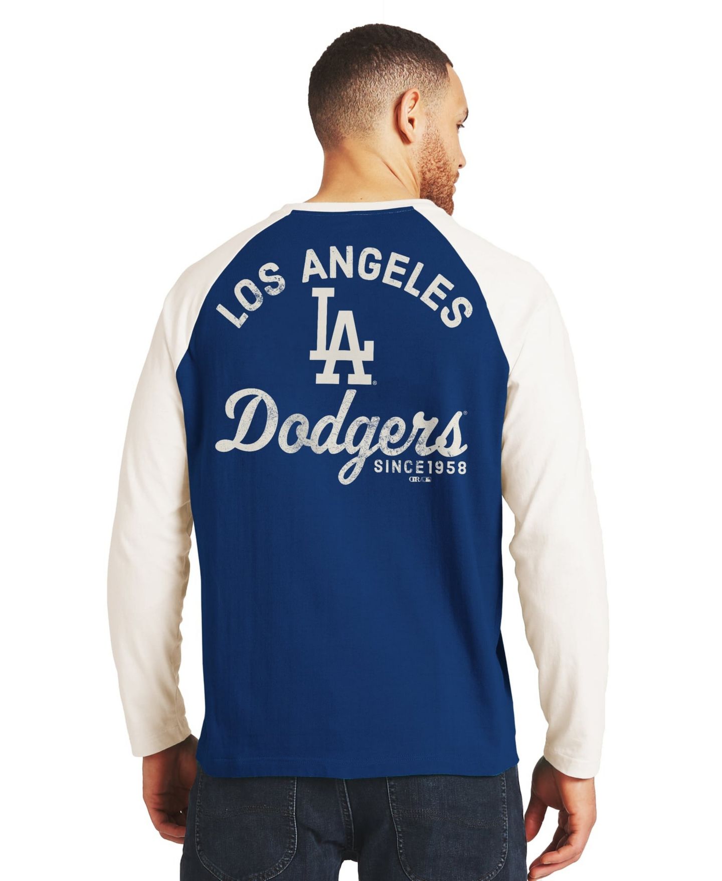 Мужская футболка Darius Rucker Collection By Fanatics Royal/White Los Angeles Dodgers Henley Long-Sleeve — фото 2