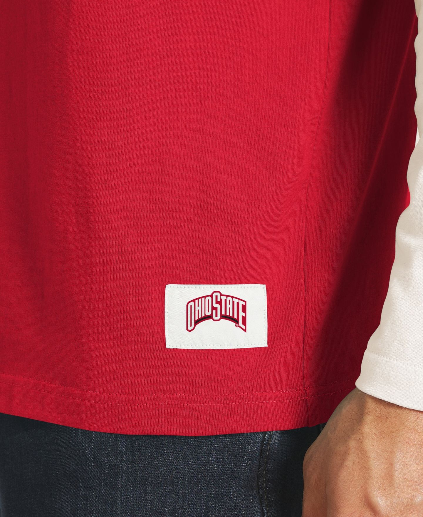 Мужская футболка Darius Rucker Collection By Fanatics Scarlet/Cream Ohio State Buckeyes Henley Long-Sleeve — фото 5