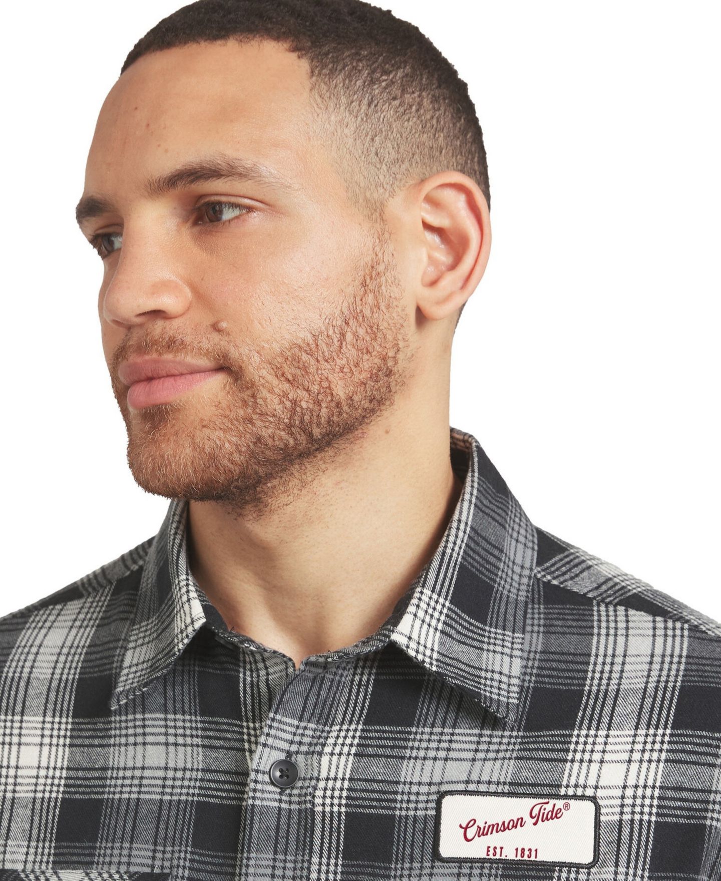 Мужская рубашка Darius Rucker Collection By Fanatics Black Alabama Crimson Tide Plaid Long-Sleeve Button-Up — фото 5