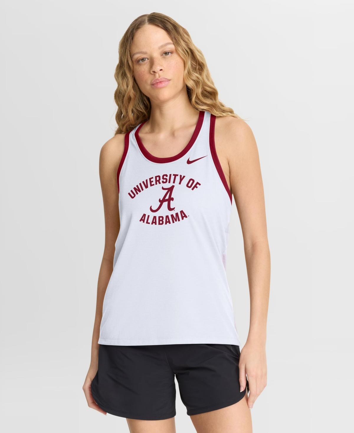 Nike Women's White Alabama Crimson Tide Uni Name Tri-Blend Dri-fit Tank Top - White