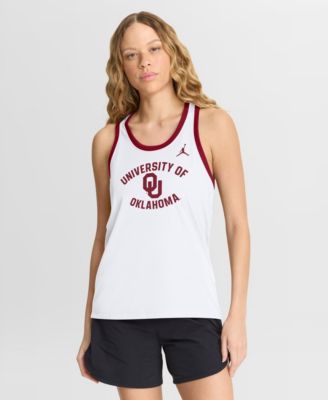 Women's White Oklahoma Sooners Uni Name Tri-Blend Dri-FIT Racerback Tank Top