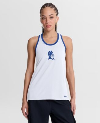 Women's White Duke Blue Devils Reversible Racerback Tank Top
