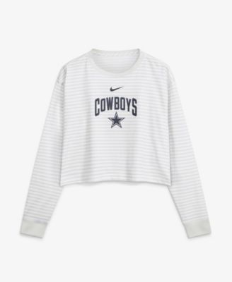 Women's White Dallas Cowboys Loose Fit Crop Top