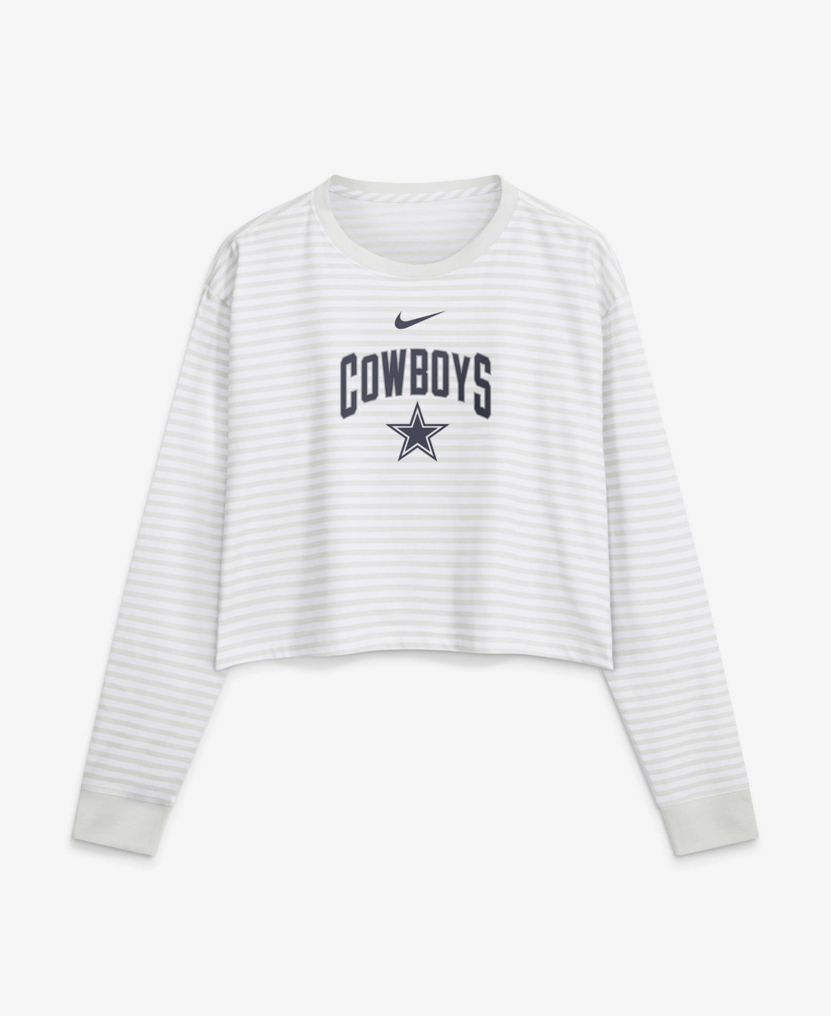 Nike Women's White Dallas Cowboys Loose Fit Crop Top - White, Gray