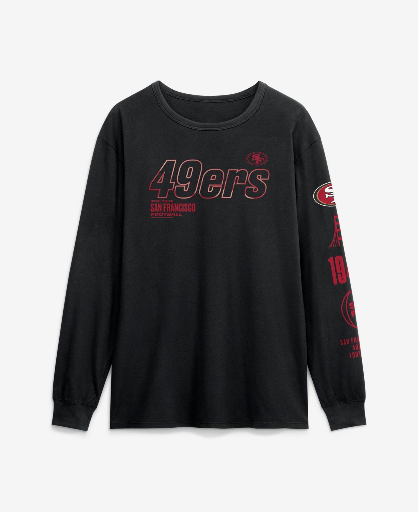 Мужская футболка Fanatics Black San Francisco 49ers Checkdown Pass Long-Sleeve — фото 1
