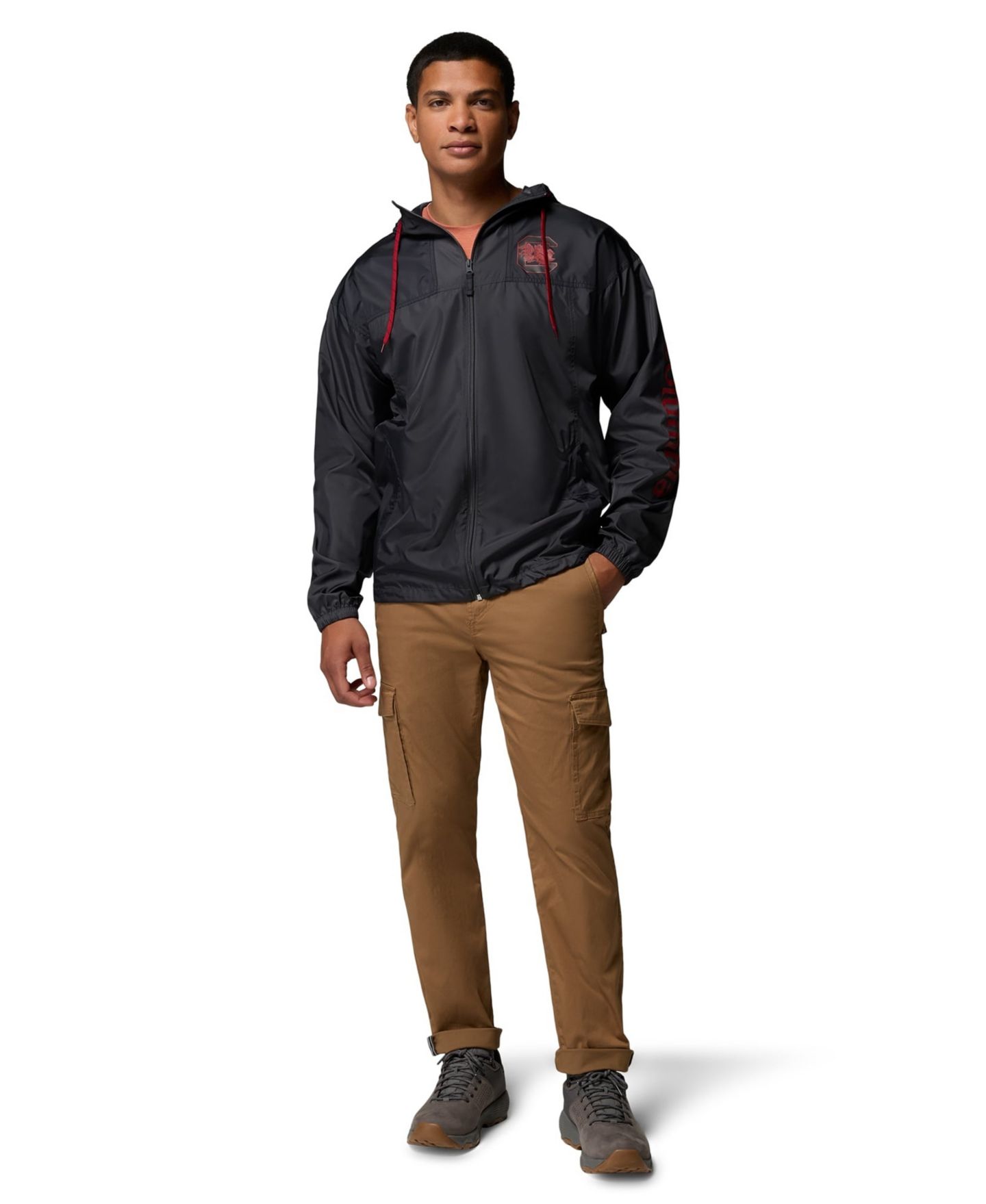 Мужская куртка Columbia Black South Carolina Gamecocks Flash Challenger II Full-Zip Hooded Windbreaker — фото 3