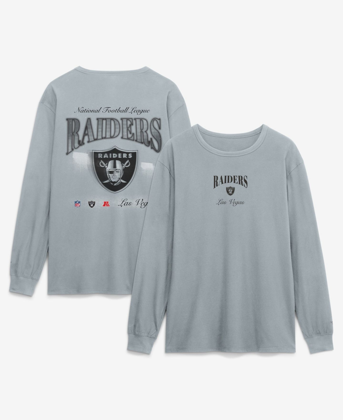 Мужская футболка Fanatics Gray Las Vegas Raiders Midnight Falls Long-Sleeve — фото 1