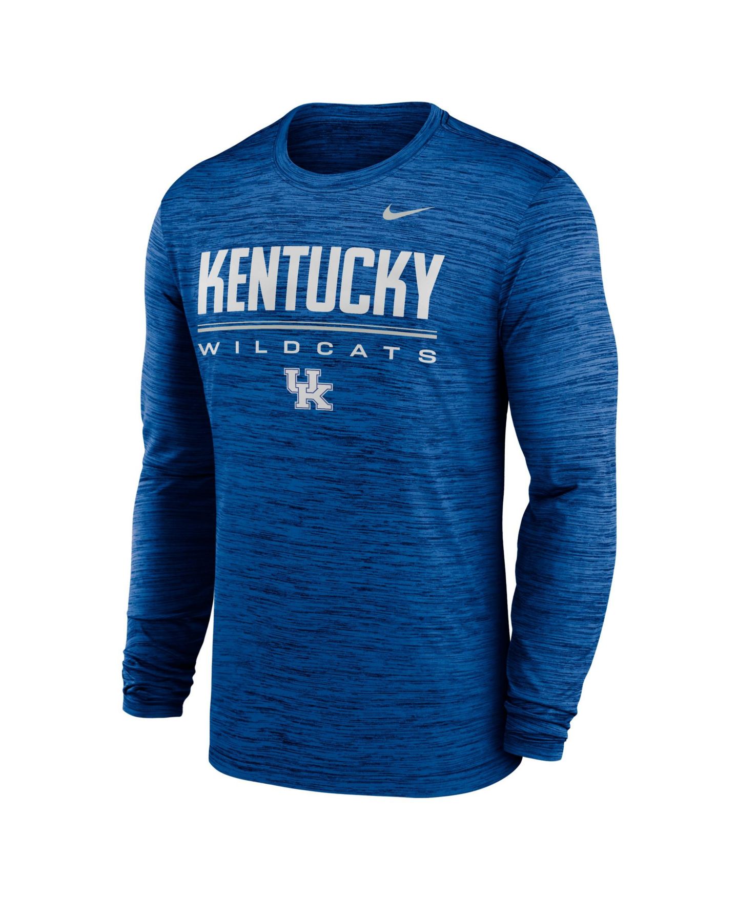 Мужская футболка Nike Royal Kentucky Wildcats Sideline Velocity Dri-FIT Long-Sleeve — фото 2