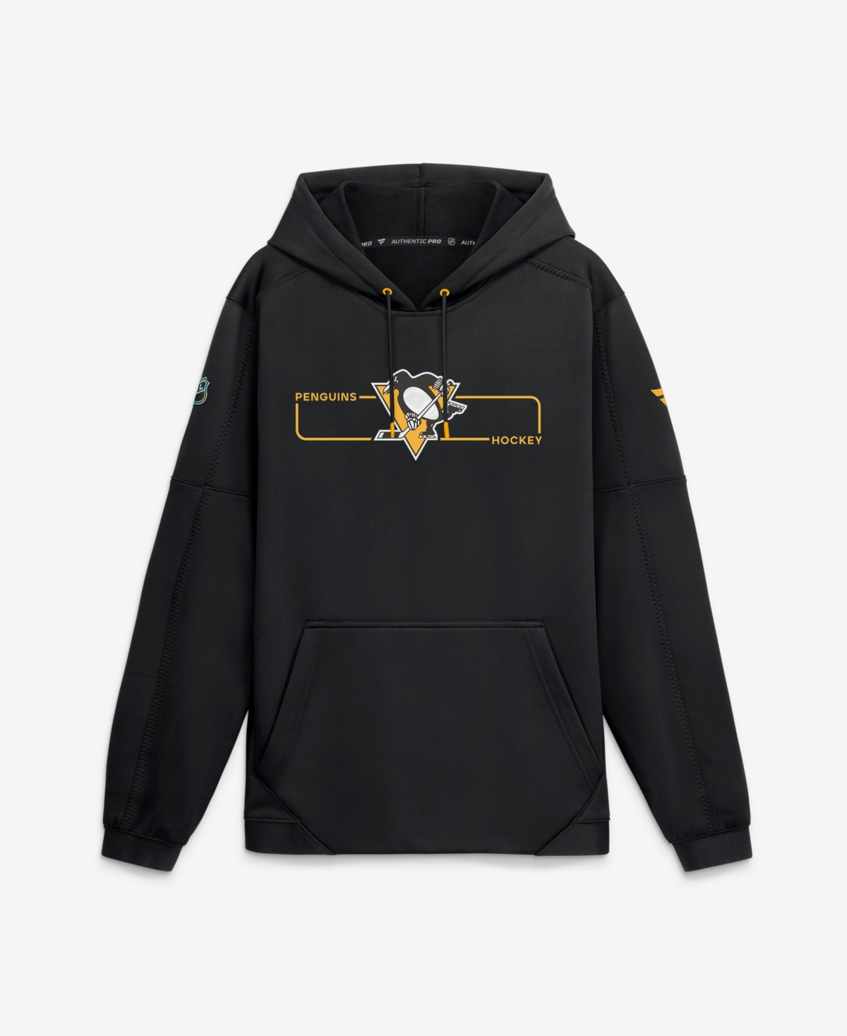 Fanatics Men's Black Pittsburgh Penguins Authentic Pro Rink Fleece Pullover Hoodie - Black