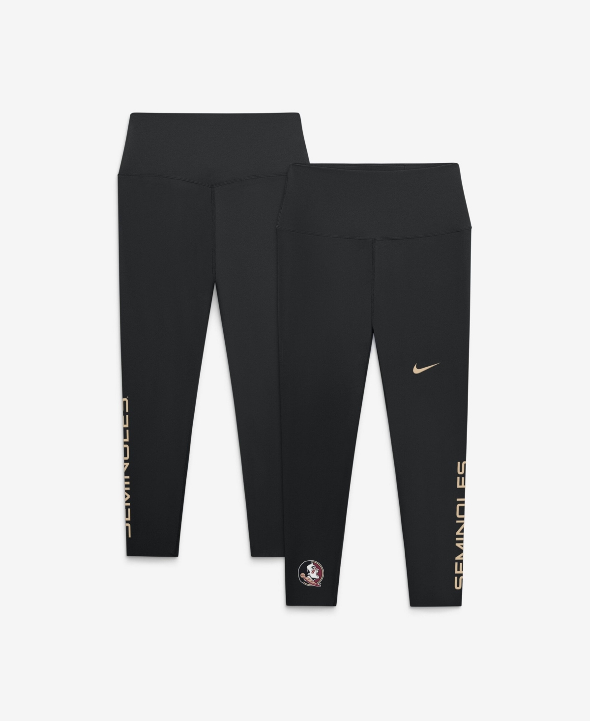 Nike Women's Black Florida State Seminoles Zenvy High Rise Dri-fit 7/8 Leggings - Black