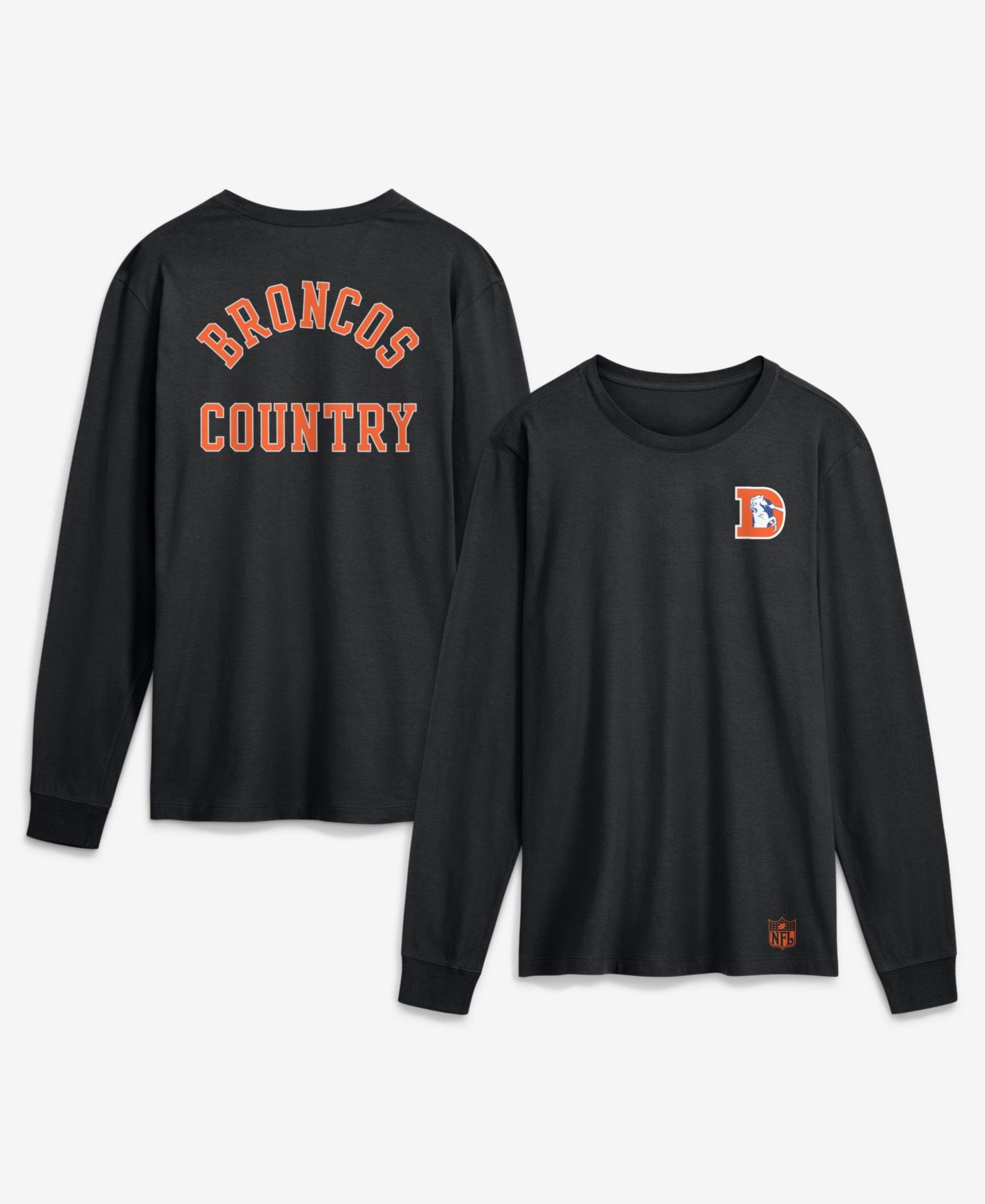 Мужская футболка Nike Black Denver Broncos Double Rewind Long-Sleeve — фото 1