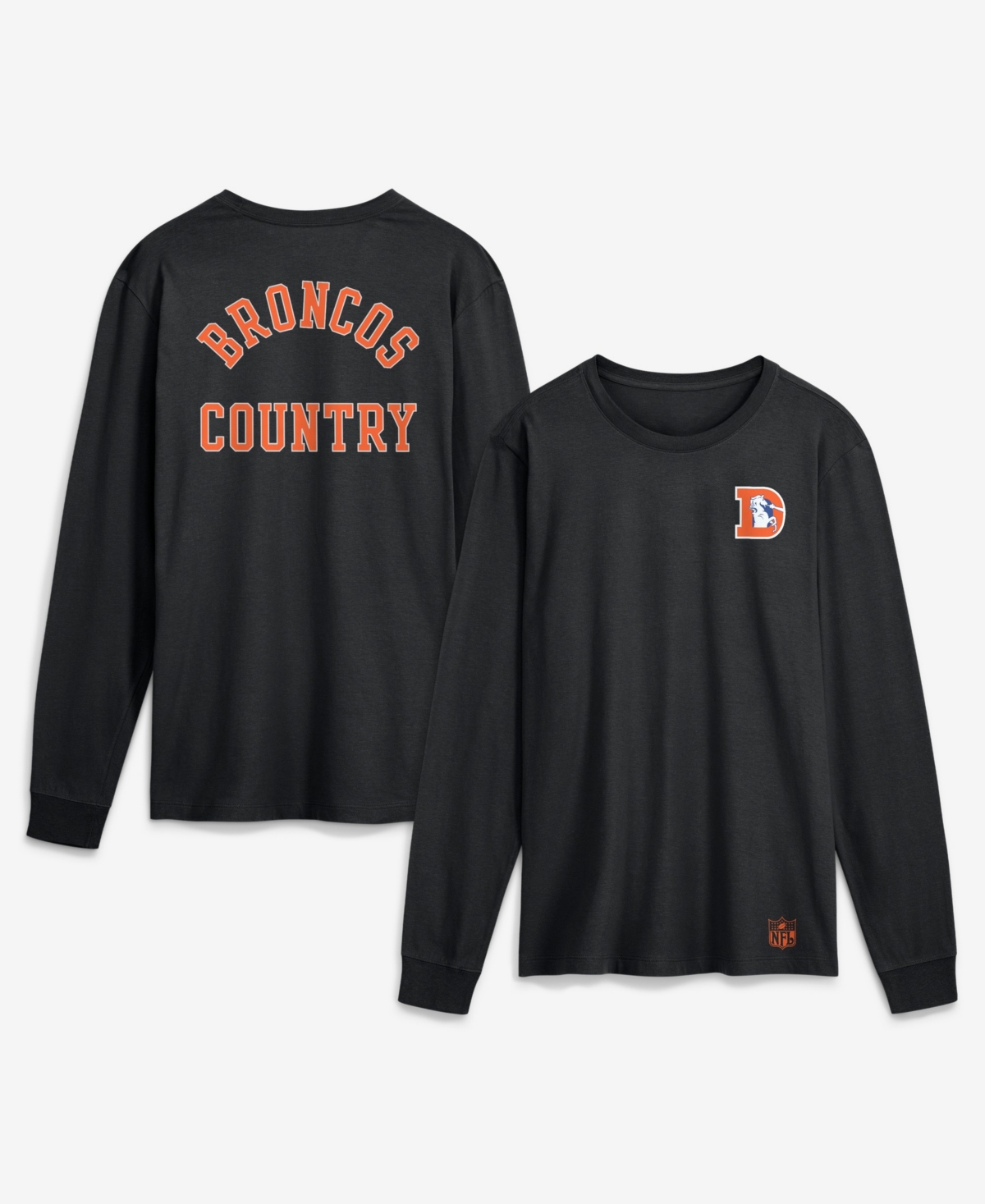 Nike Men's Black Denver Broncos Double Rewind Long-Sleeve T-Shirt - Black
