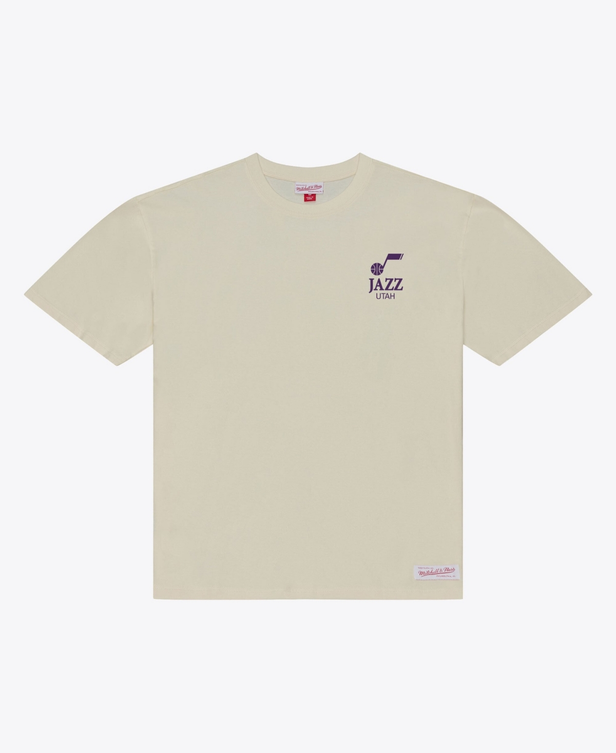 Mitchell & Ness Men's Cream Utah Jazz Core Essentials T-Shirt - Cream