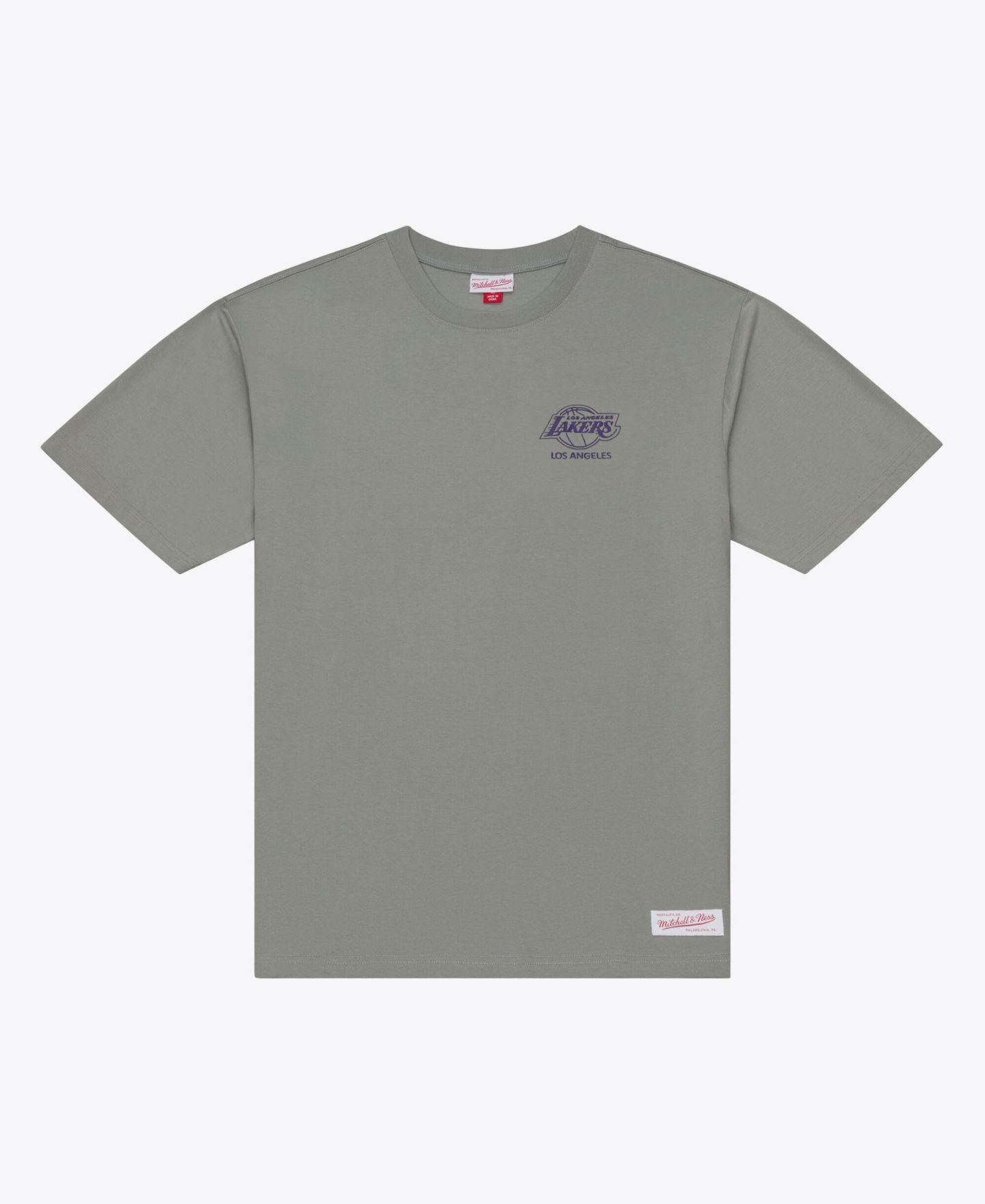 Мужская футболка Mitchell & Ness Gray Los Angeles Lakers Core Essentials — фото 1