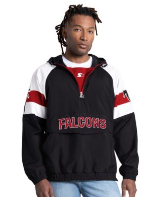 Men's Black Atlanta Falcons Street Cut Retro Logo Half-Zip Jacket