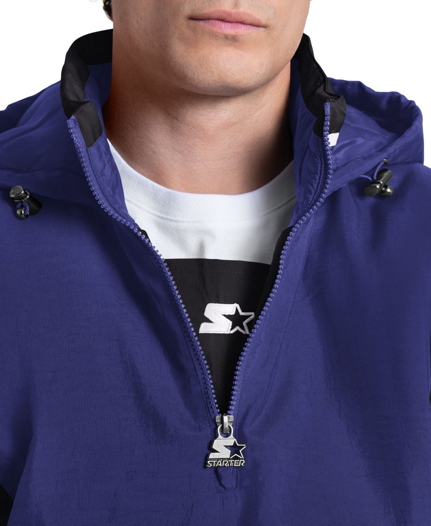 Мужская куртка Starter Purple Baltimore Ravens The Throwback Half-Zip Hooded — фото 3