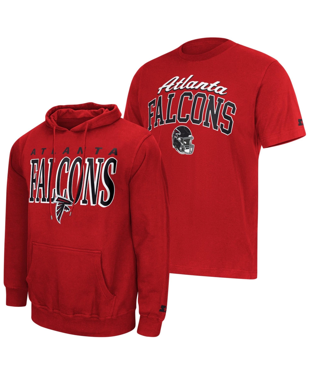 Starter Men's Red Atlanta Falcons Logo T-Shirt and Hoodie Set - Red