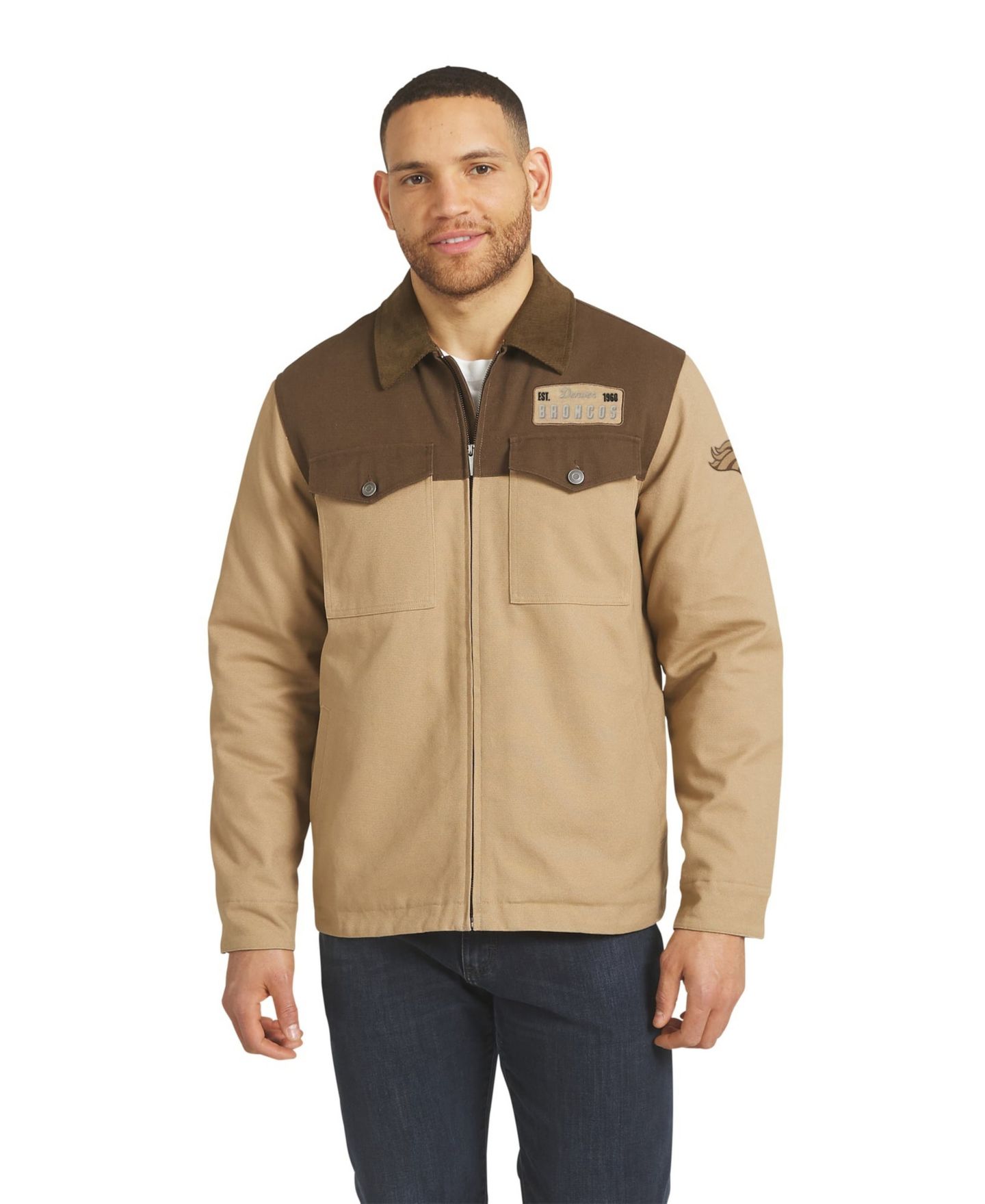 Мужская куртка Darius Rucker Collection By Fanatics Tan/Brown Denver Broncos Full-Zip Canvas — фото 1