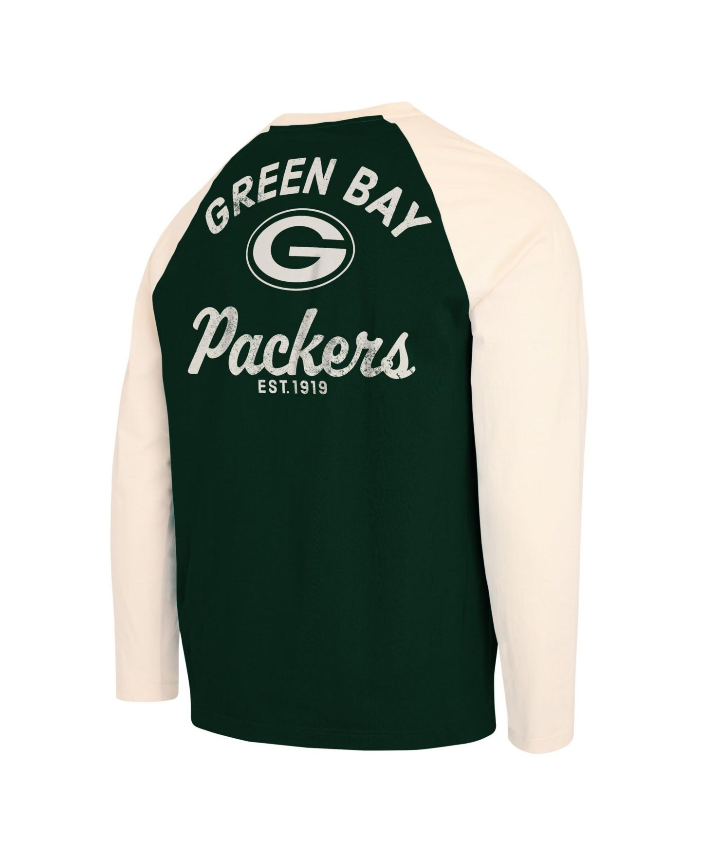 Мужская футболка Darius Rucker Collection By Fanatics Green/Cream Green Bay Packers Henley Long-Sleeve — фото 4