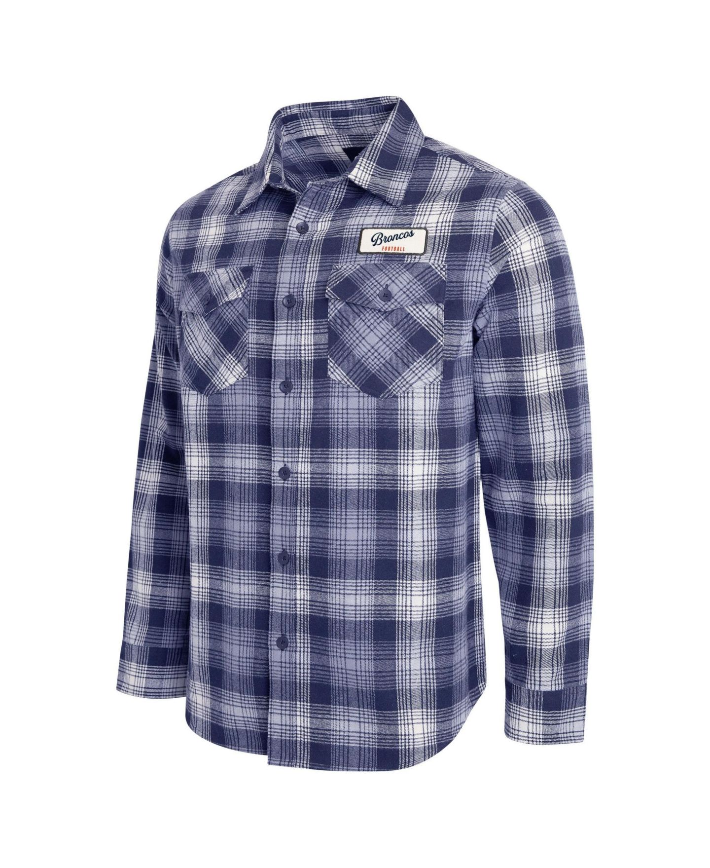 Мужская рубашка Darius Rucker Collection By Fanatics Navy Denver Broncos Plaid Button-Up Flannel — фото 3