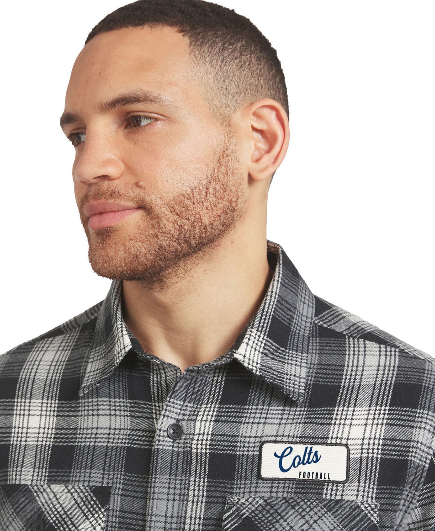 Мужская рубашка Darius Rucker Collection By Fanatics Black Indianapolis Colts Plaid Button-Up Flannel — фото 5