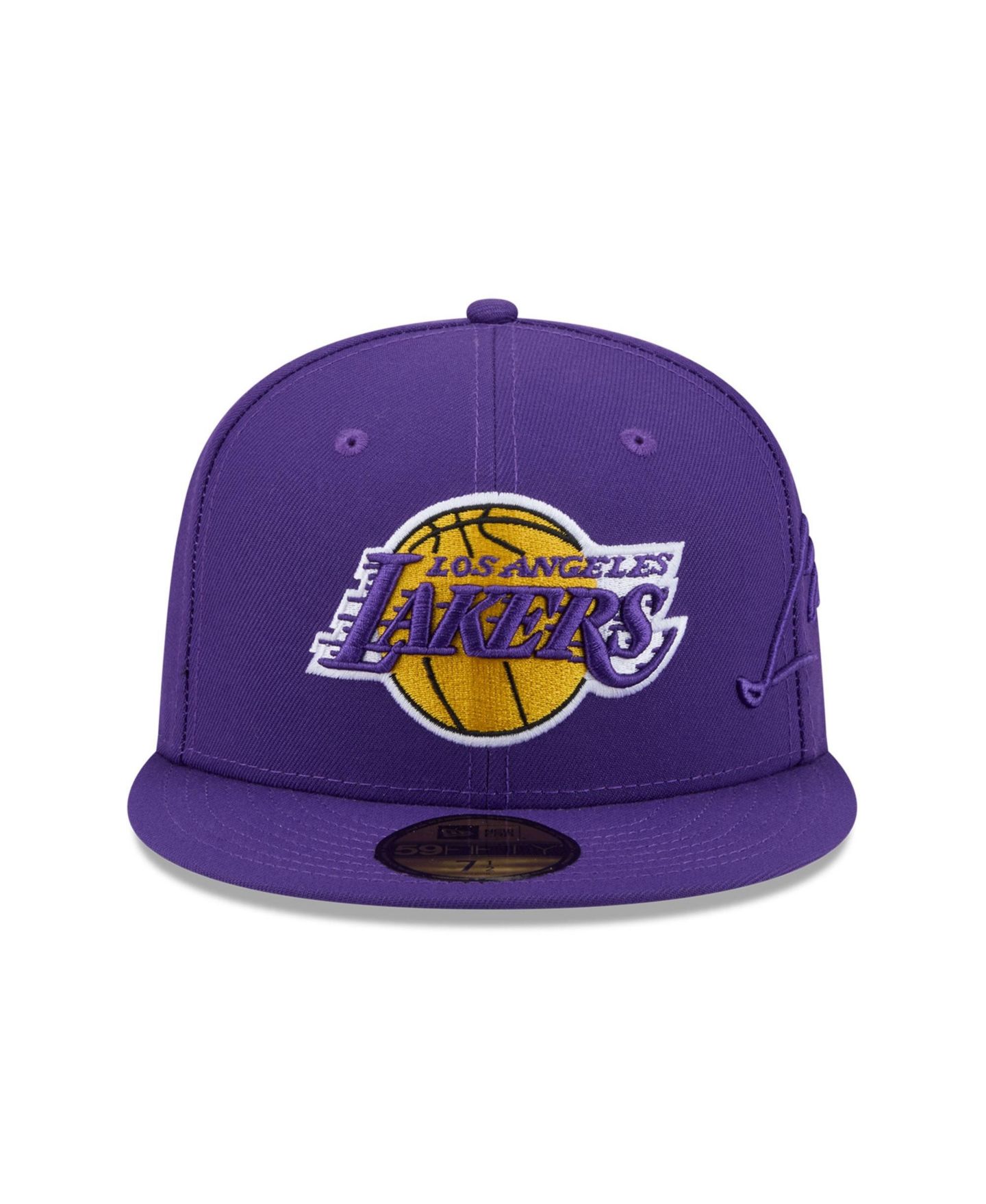 Мужская кепка New Era Purple Los Angeles Lakers Side Script 59FIFTY Fitted Hat — фото 2