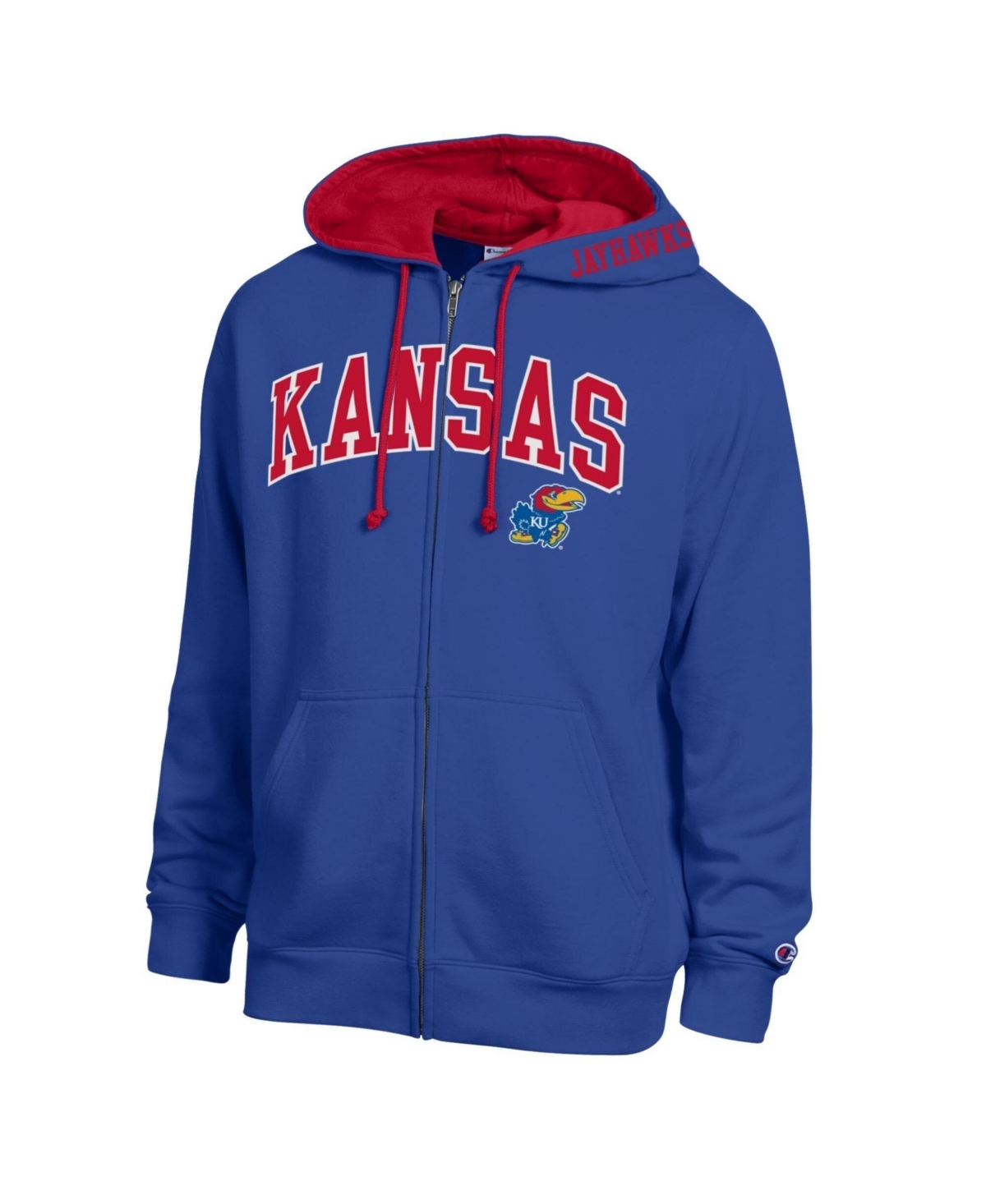 Champion Men's Royal Kansas Jayhawks Arch Logo Full-Zip Fleece Hoodie - Royal