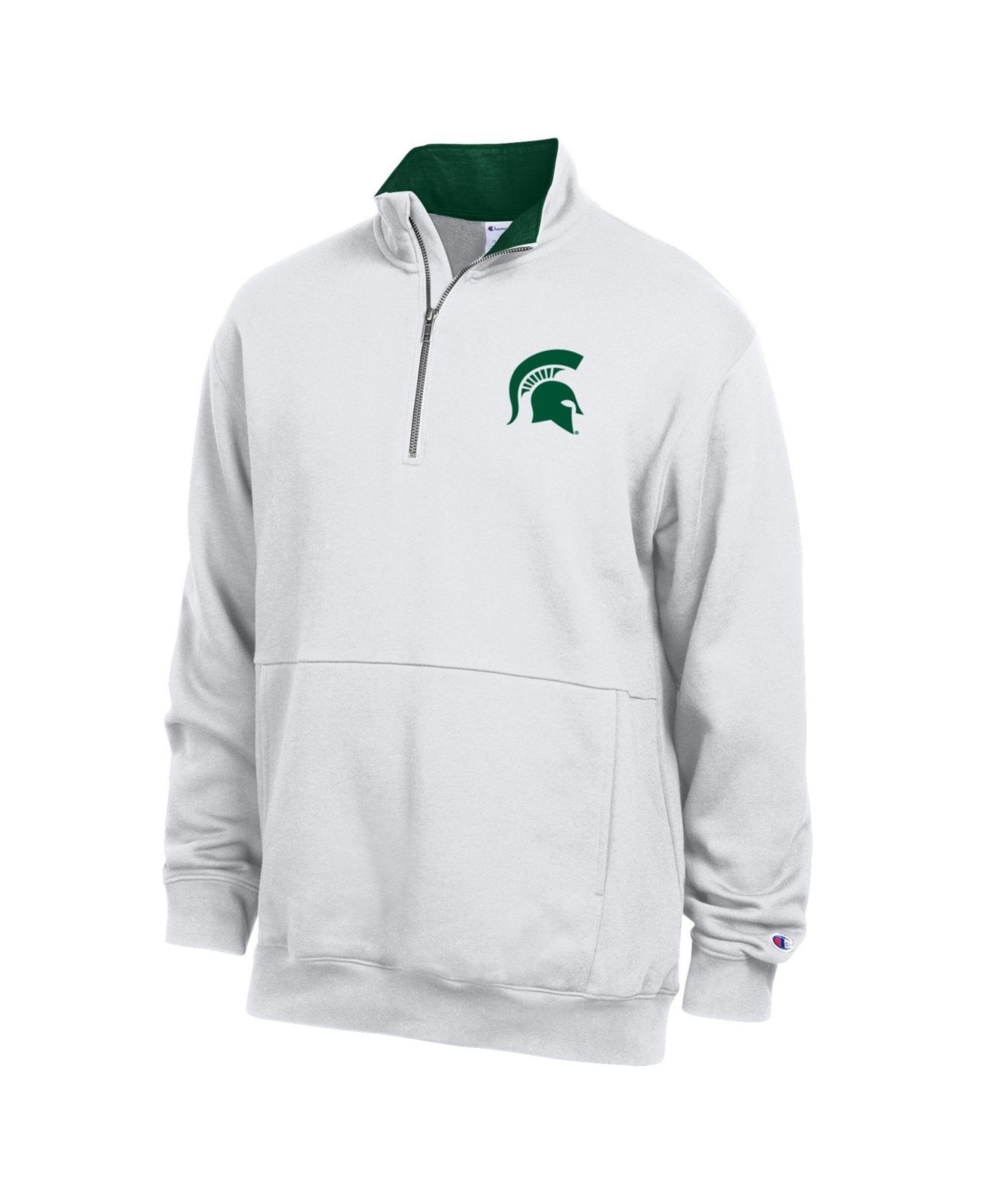 Champion Men's White Michigan State Spartans Fleece Quarter-Zip Pullover - White