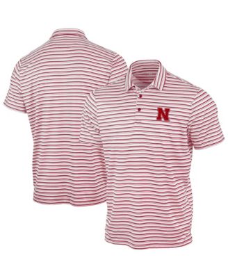Men's Scarlet Nebraska Huskers Space Stripe Polo Shirt