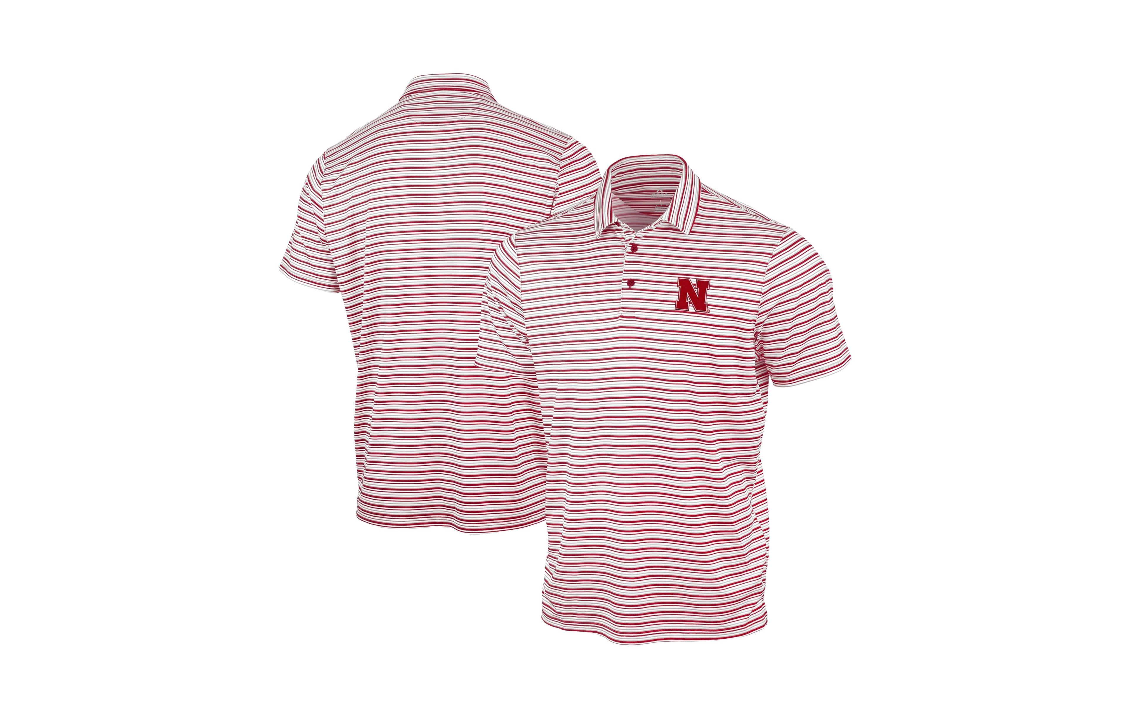 Antigua Men's Scarlet Nebraska Huskers Space Stripe Polo Shirt