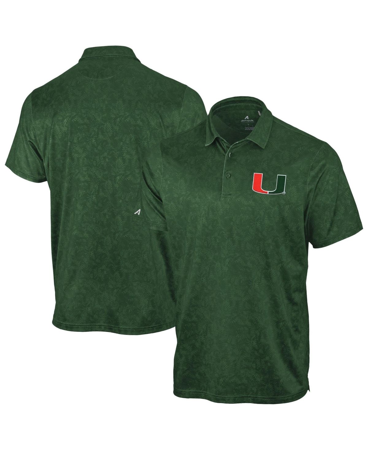 Antigua Men's Green Miami Hurricanes Lush Polo Shirt - Green