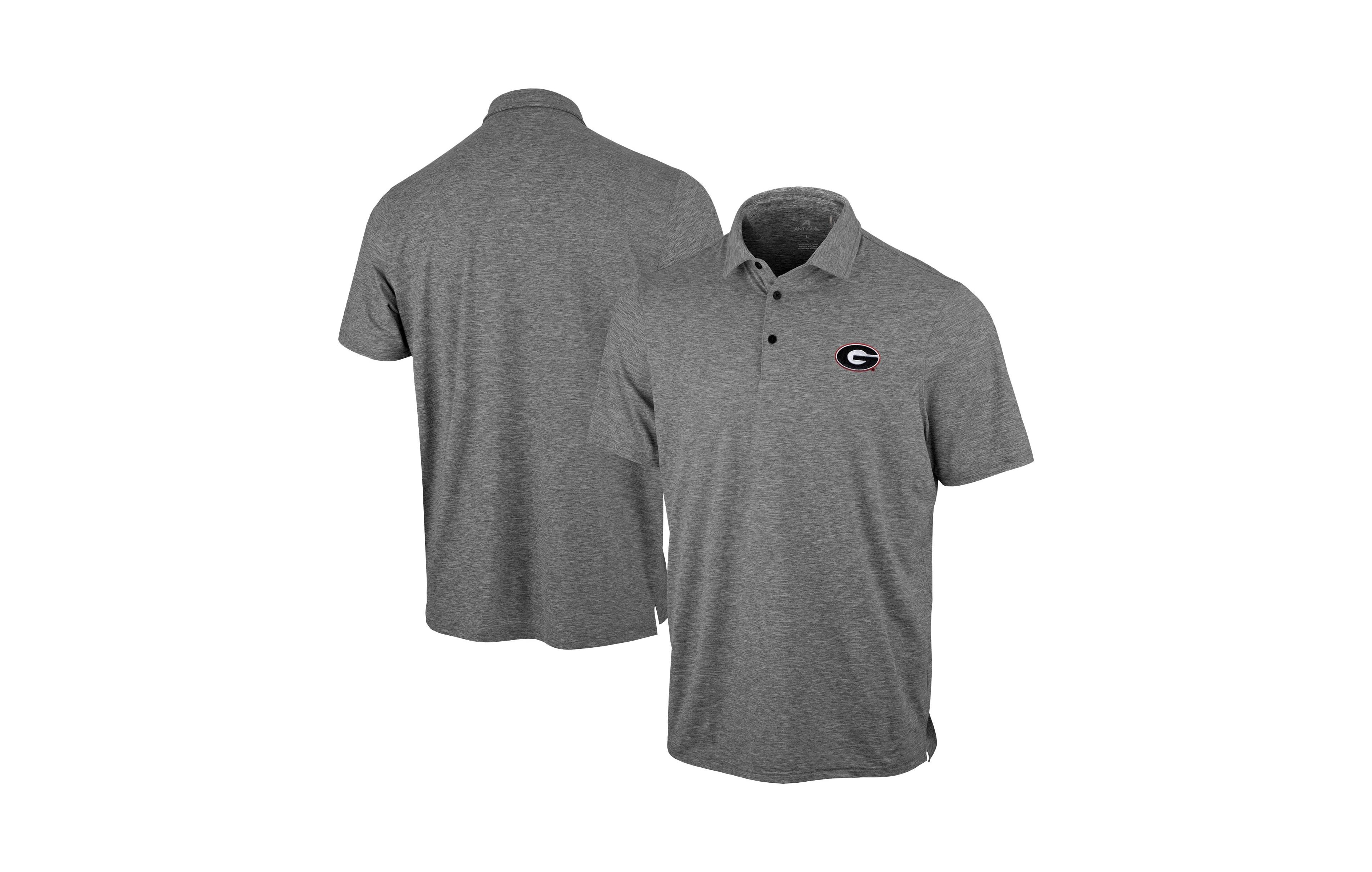 Antigua Men's Heather Black Georgia Bulldogs Static Polo Shirt