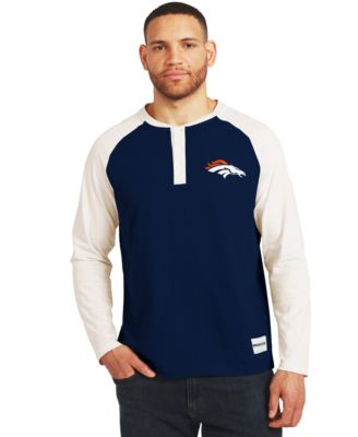 Men's Navy/Cream Denver Broncos Henley Long-Sleeve T-Shirt