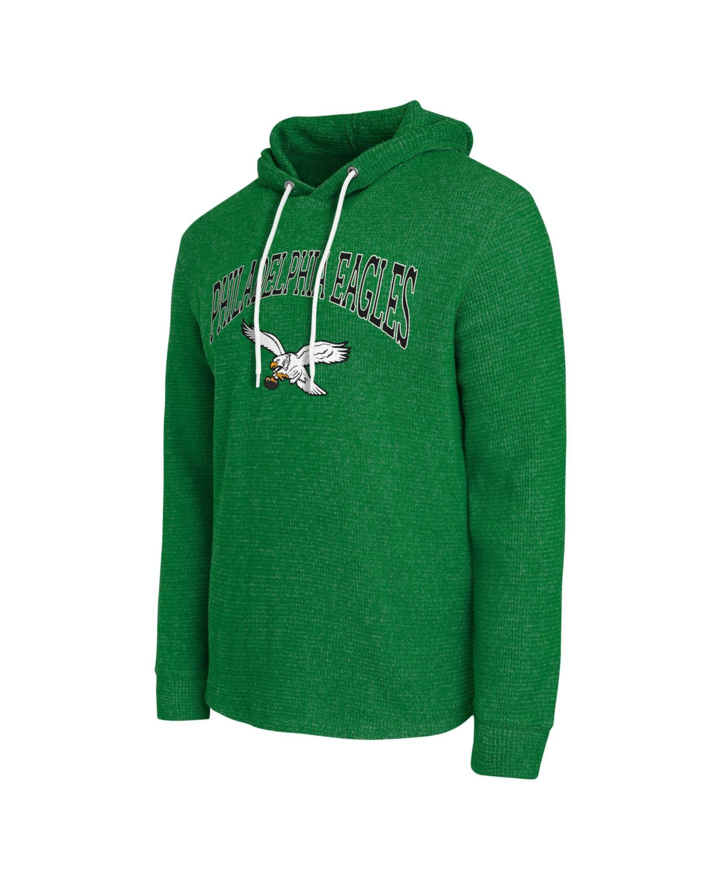 Мужская футболка Darius Rucker Collection By Fanatics Kelly Green Philadelphia Eagles Waffle Knit Hooded Tri-Blend Long-Sleeve — фото 3