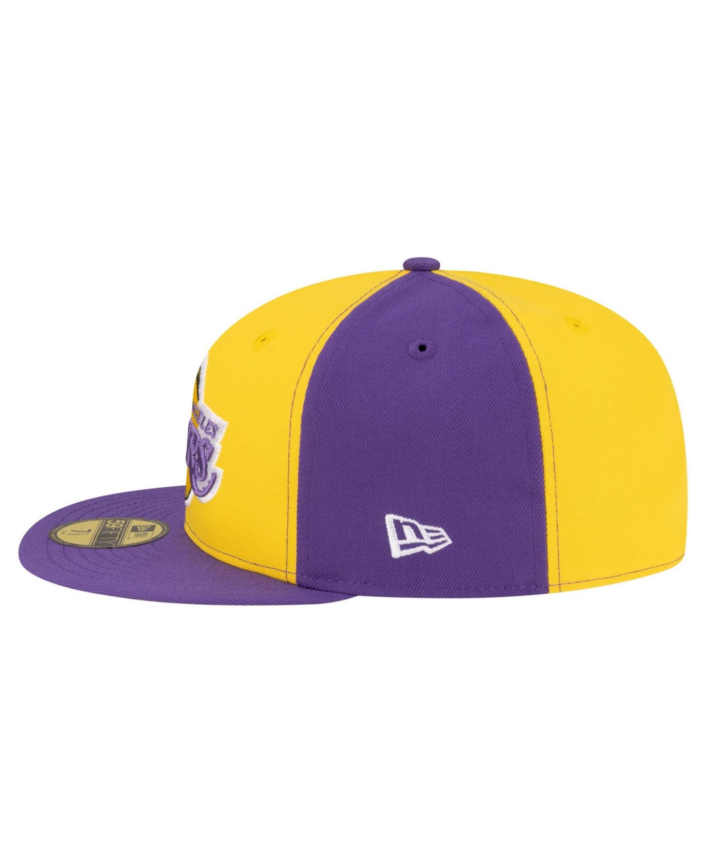 Мужская кепка New Era Gold/Purple Los Angeles Lakers 80s Throwback Pinwheel 59FIFTY Fitted Hat — фото 6