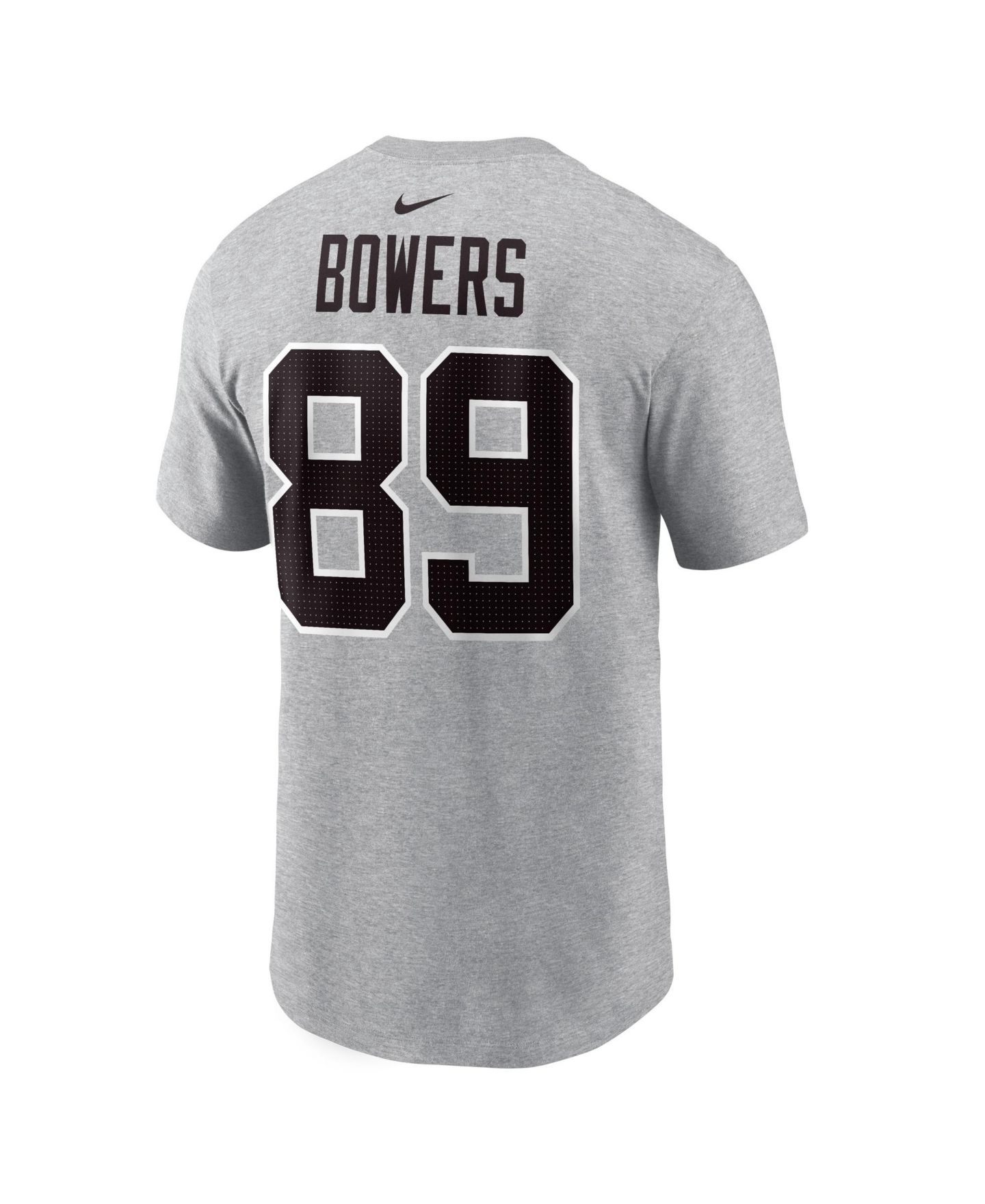 Мужская футболка Nike Brock Bowers Heather Gray Las Vegas Raiders Name & Number — фото 5
