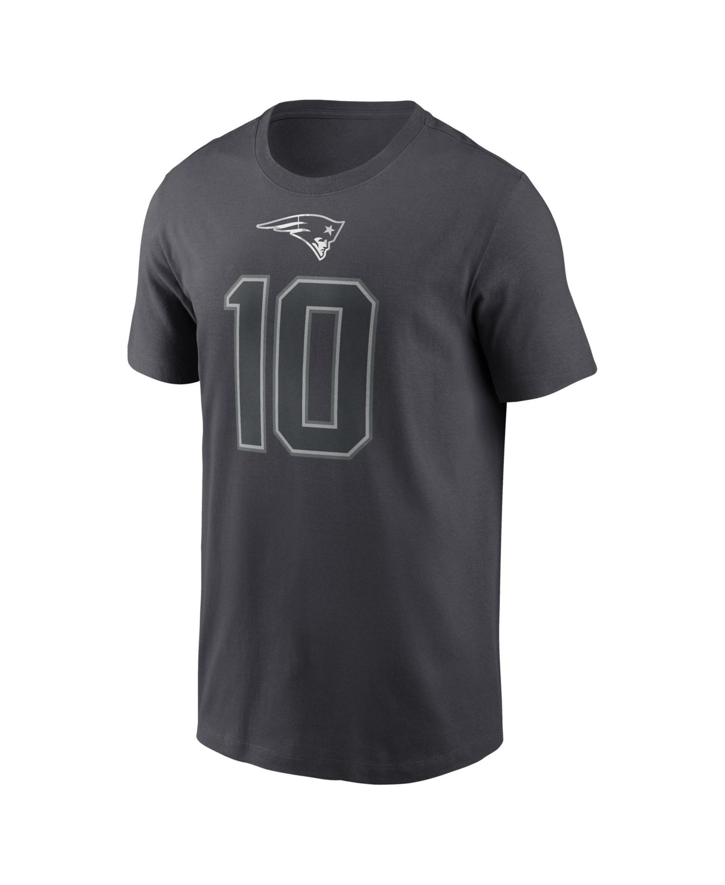 Мужская футболка Nike Drake Maye Anthracite New England Patriots Name & Number — фото 4