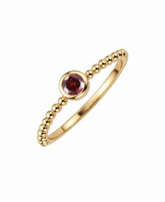 Garnet Round Cut Bezel Ring (1/5 ct. t.w.) in 14k Gold